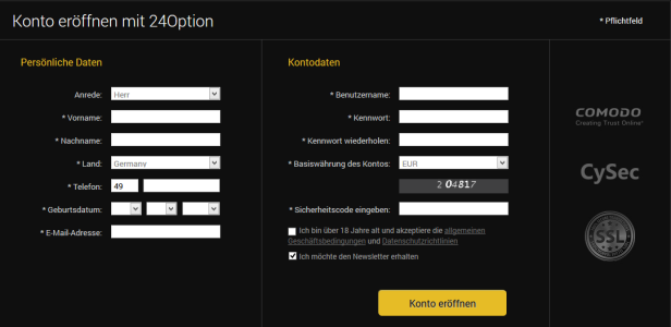 24 option demokonto