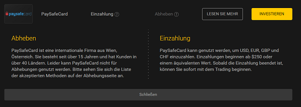 24option Paysafecard Einzahlung