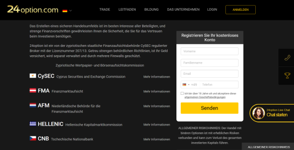 Informationen zur Regulierung von 24Option