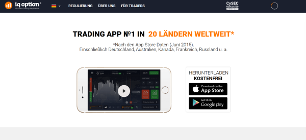 Die Trading App von IQ Option