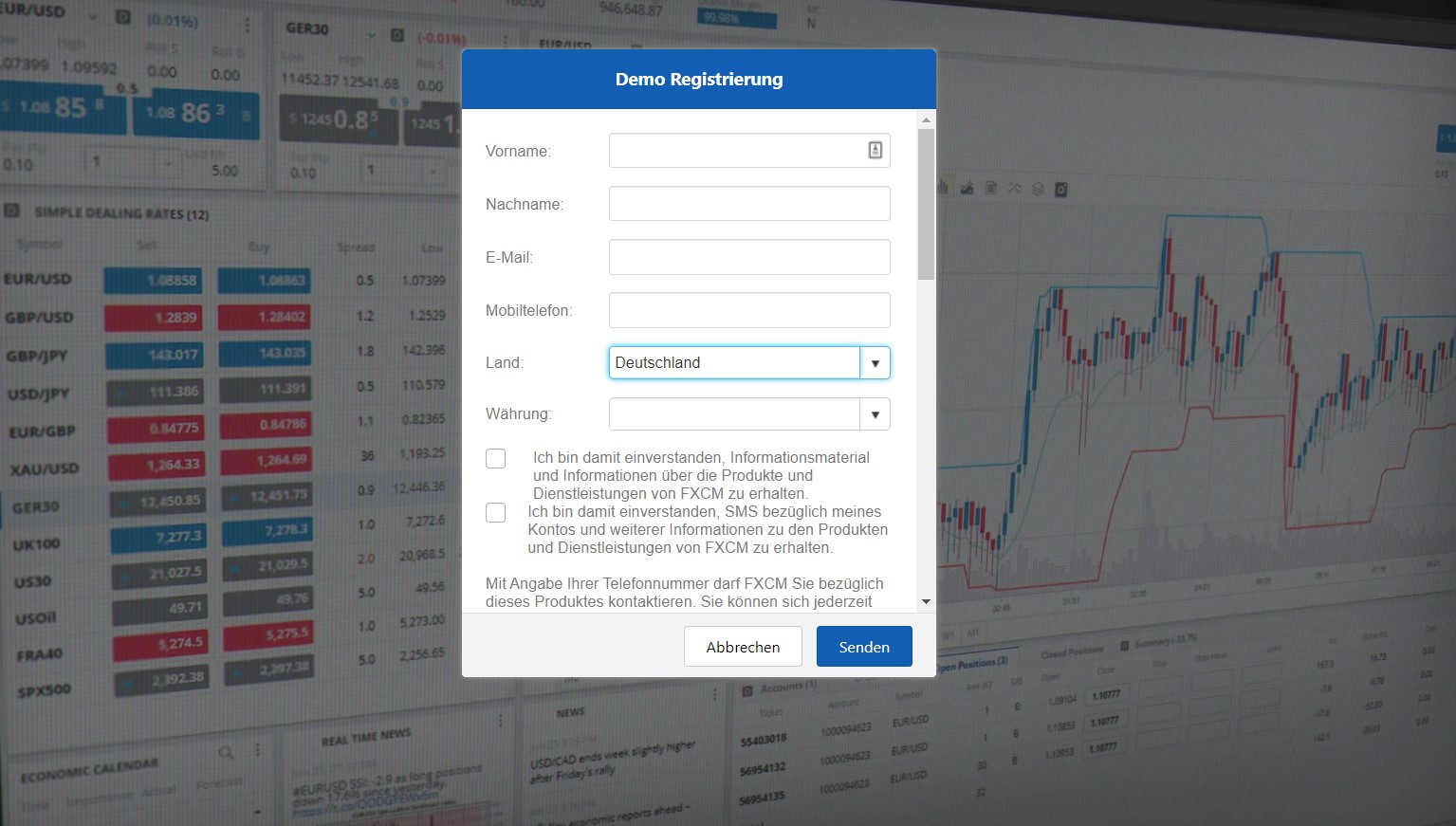 FXCM Demokonto