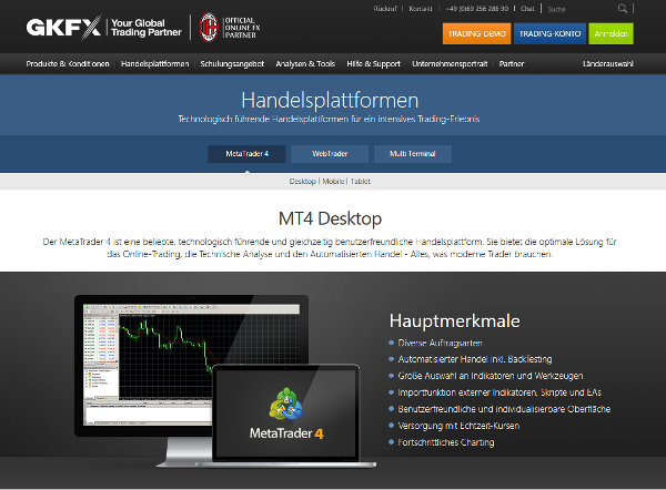 Der MetaTrader 4 bei GKFX