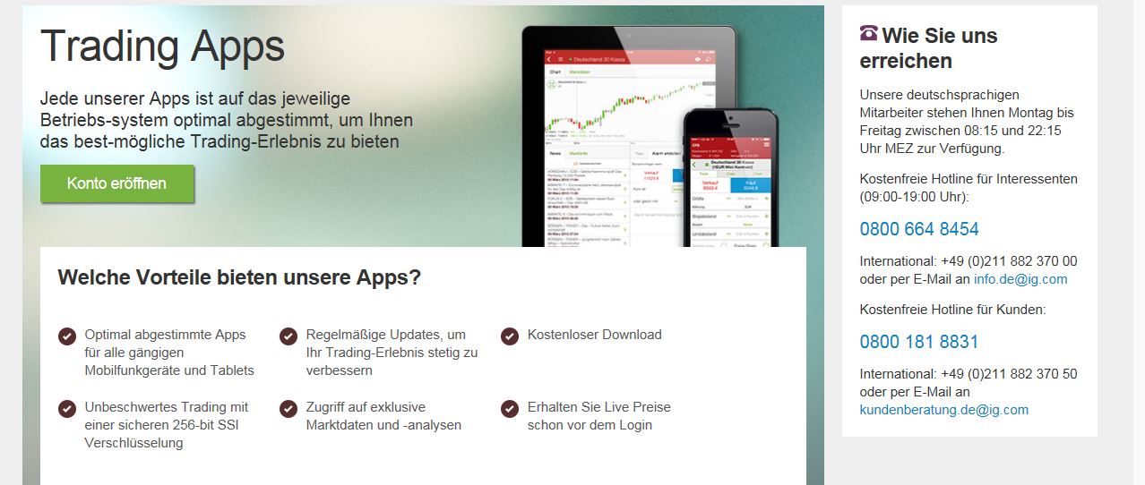 Die Trading App auf einen Blick