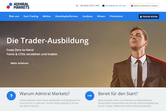 Admiral Markets Webseite