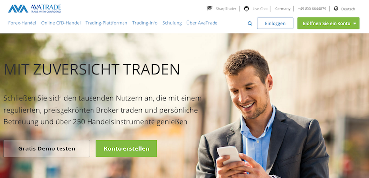 AvaTrade Webseite