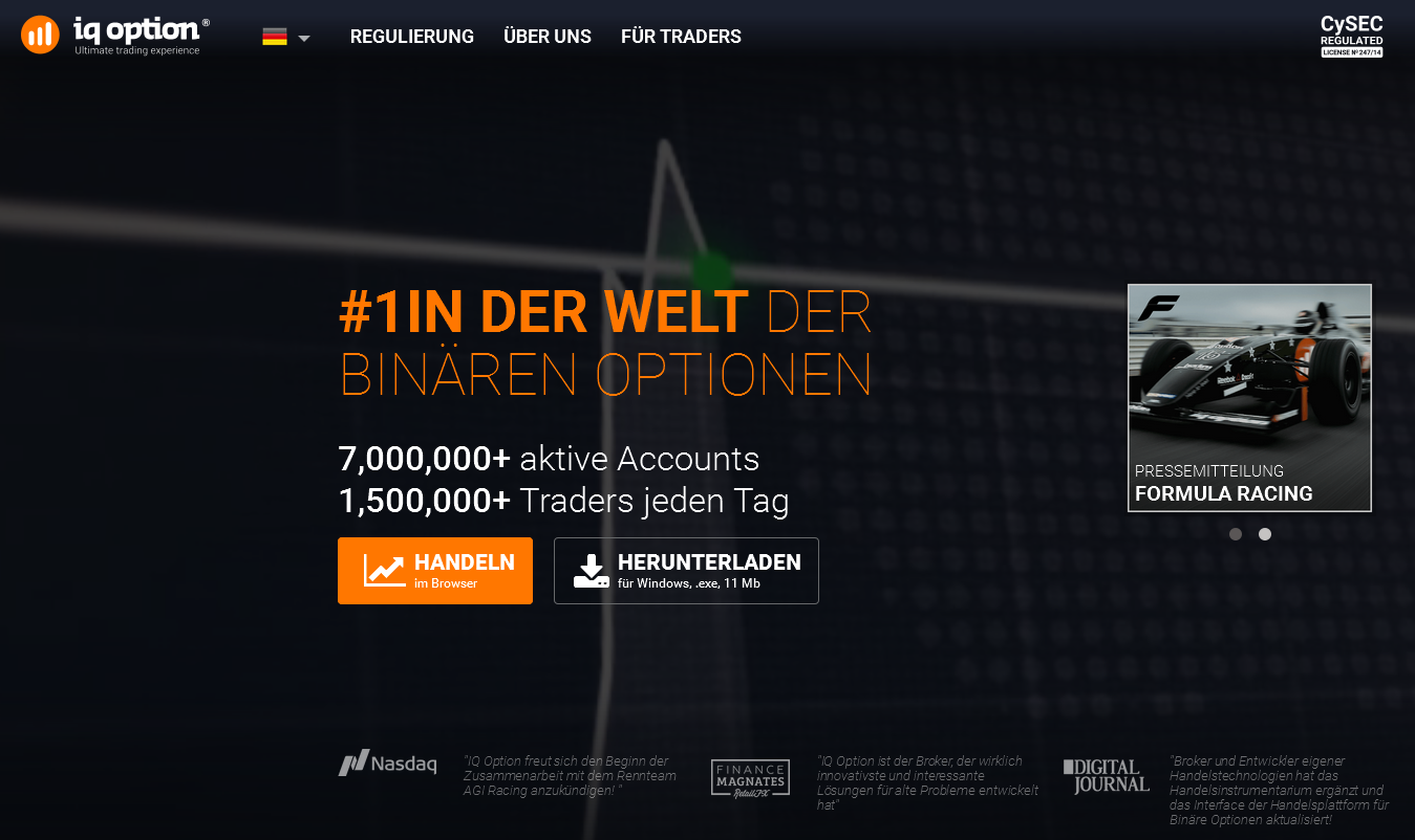 Gute Rahmenbedingungen für Einsteiger bei IQ Option