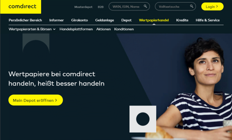 Die comdirect bietet den zugang zum Handel an
