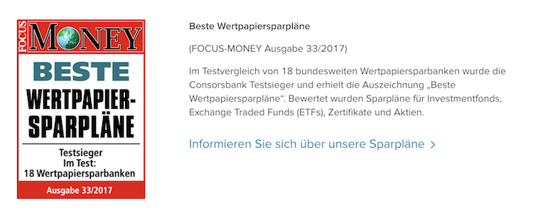 Consorsbank Auszeichnung