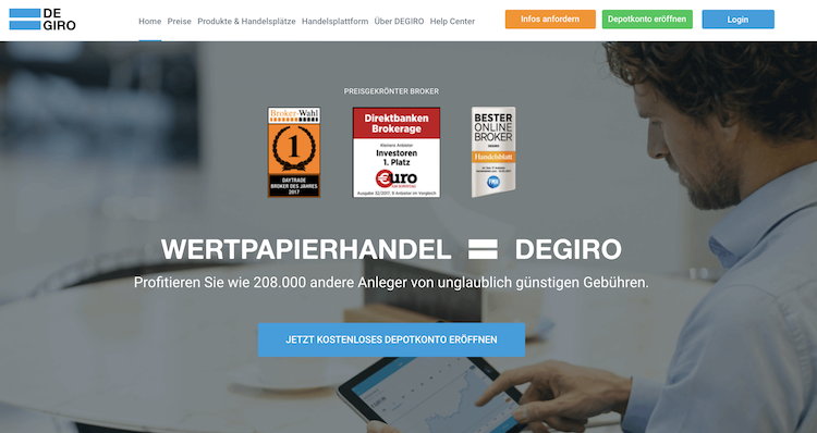 DEGIRO Webseite