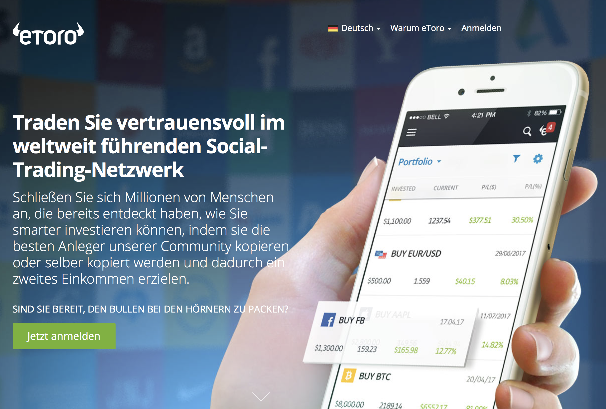 eToro Krypto-Handel