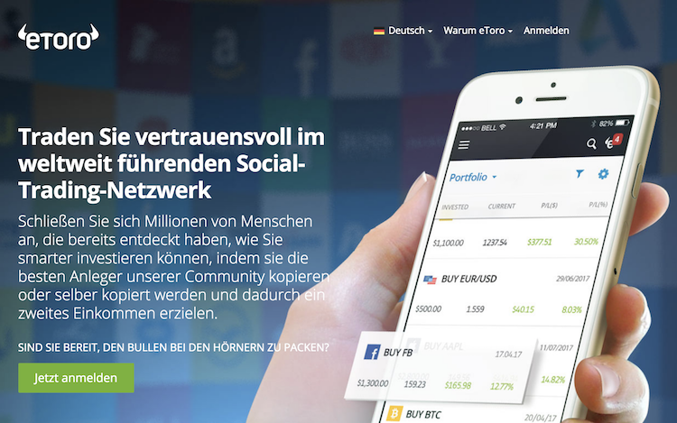 eToro ist als Social-Trading-Plattform bekannt, bietet jedoch auch den Handel mit Kryptowährungen an