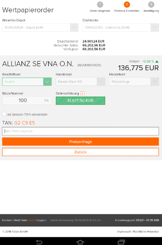 flatex-WebFiliale-order-allianz