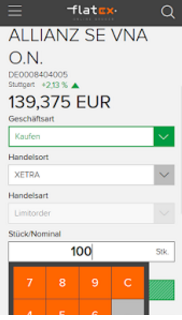 flatex-Webfiliale-Ordermaske