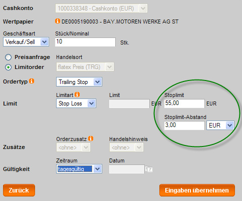 flatex-trailing-stop-order