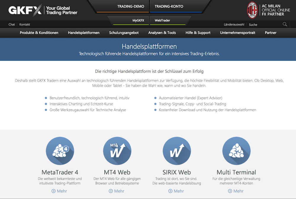 GKFX CFD – Handel für Einsteiger & Profis