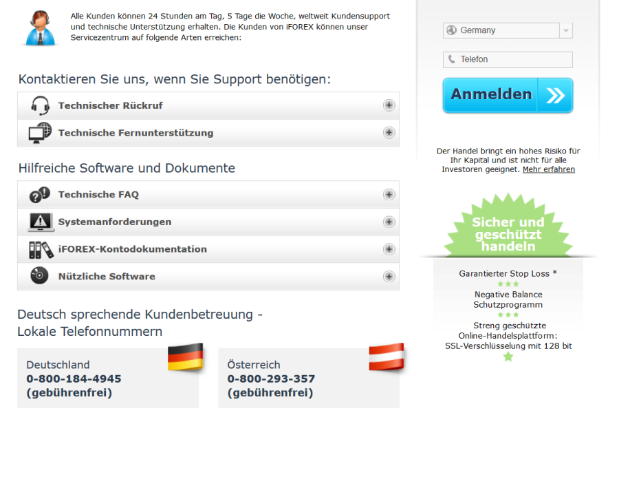 Kundensupport bei iForex