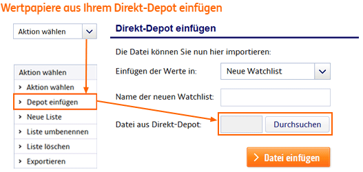 ING-DiBa-Musterdepot-Depotimport