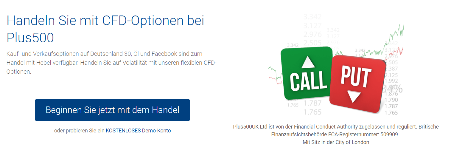 Klassische Optionen als CFD bei Plus500 handeln