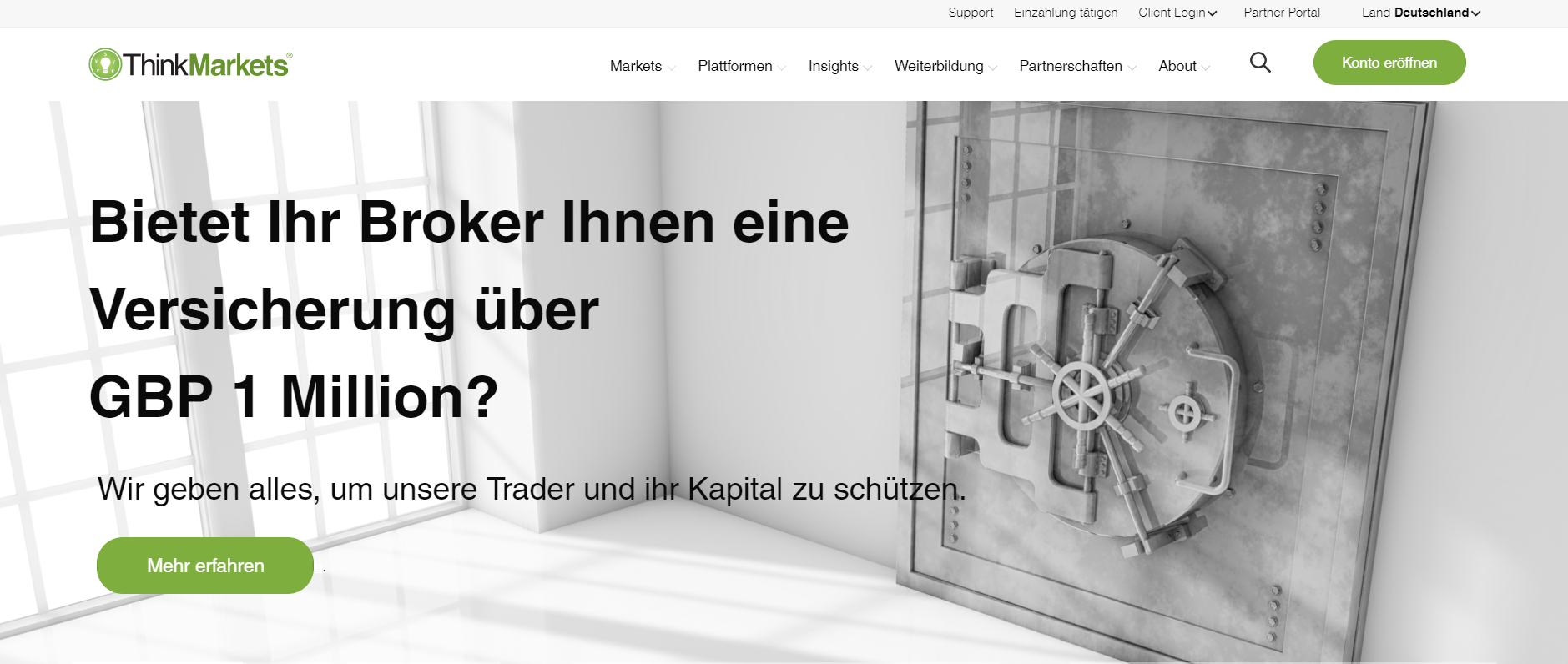 ThinkMarkets Webseite