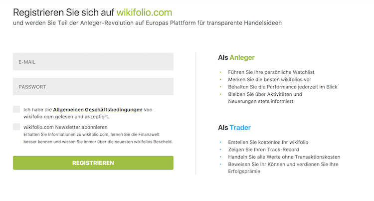 wikifolio Kontoeröffnung