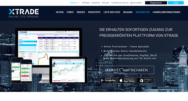 XTrade Webseite